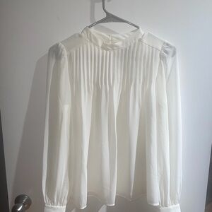 Banana Republic Pleated White Blouse